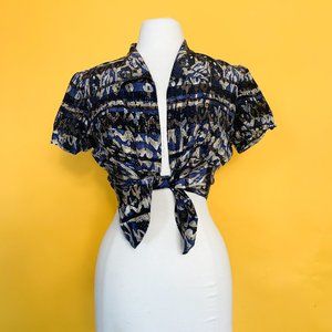 Vintage Tie Front Crop Top